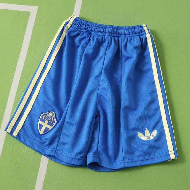 2026 World cup Sweden Away top thai best quality soccer Jersey kids kits sets