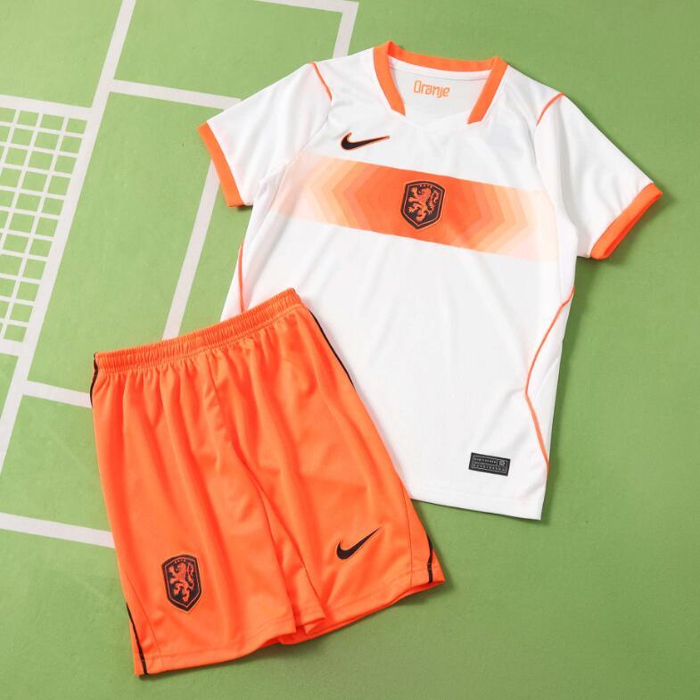 2026 World cup Netherlands Away top thai best quality soccer Jersey kids kits sets