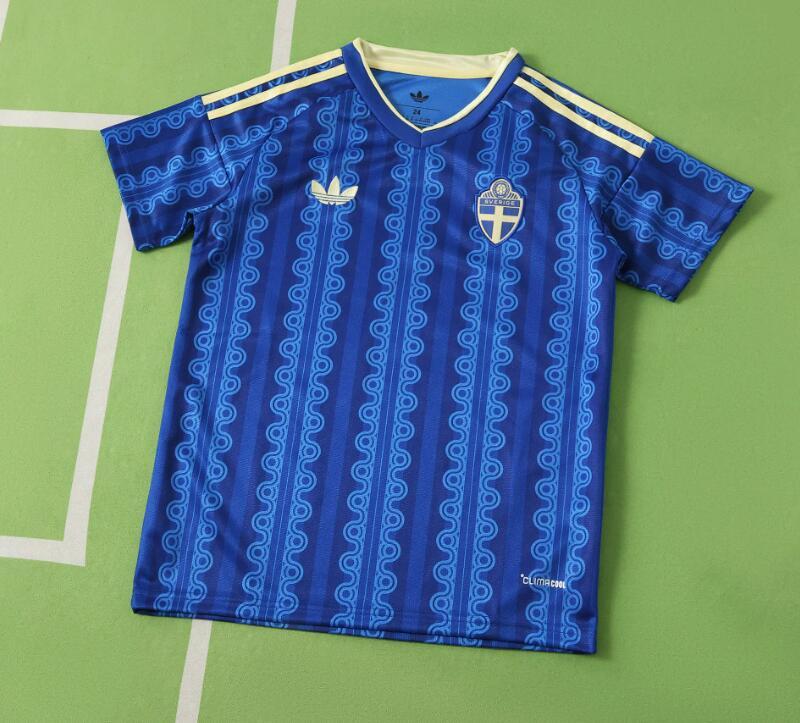 2026 World cup Sweden Away top thai best quality soccer Jersey kids kits sets