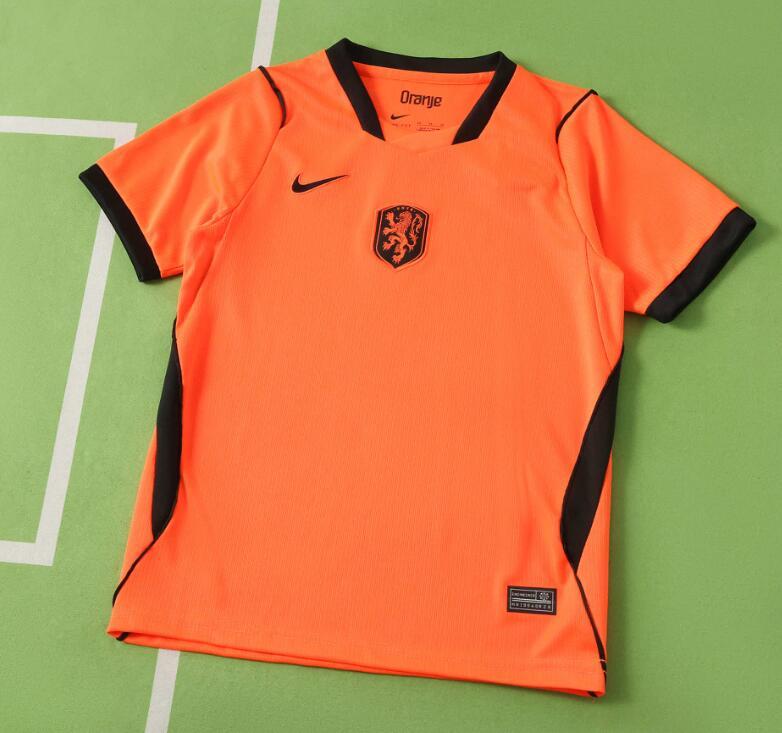 2026 World cup Netherlands Home top thai best quality soccer Jersey kids kits sets