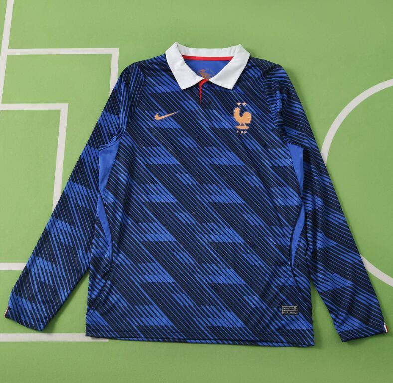 2026 World cup France Home long  top thai best quality soccer Jersey Player version 001