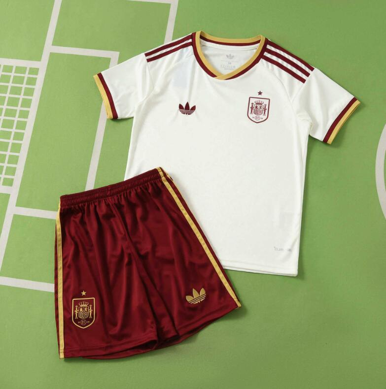 2026 World cup Spain Away top thai best quality soccer Jersey kids kits sets