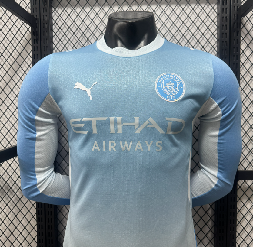 2026 2027 Manchester City Home  Jersey Player Version  Long sleeves