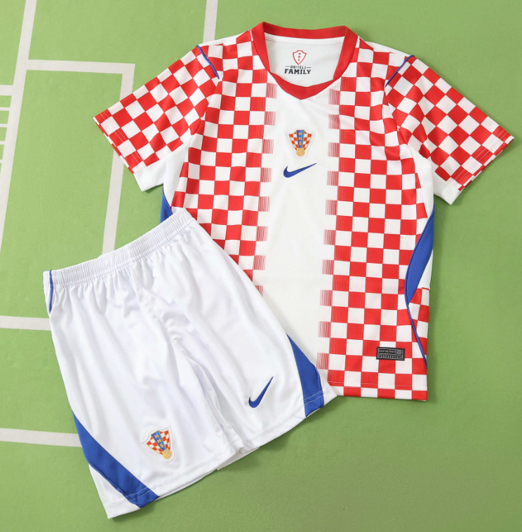 2026 World cup Croatia  Home  soccer Jersey kids kits sets