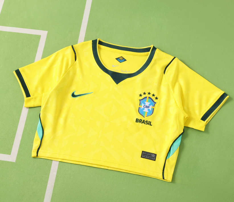 2026 World cup Brazil home  women Cropped Jersey