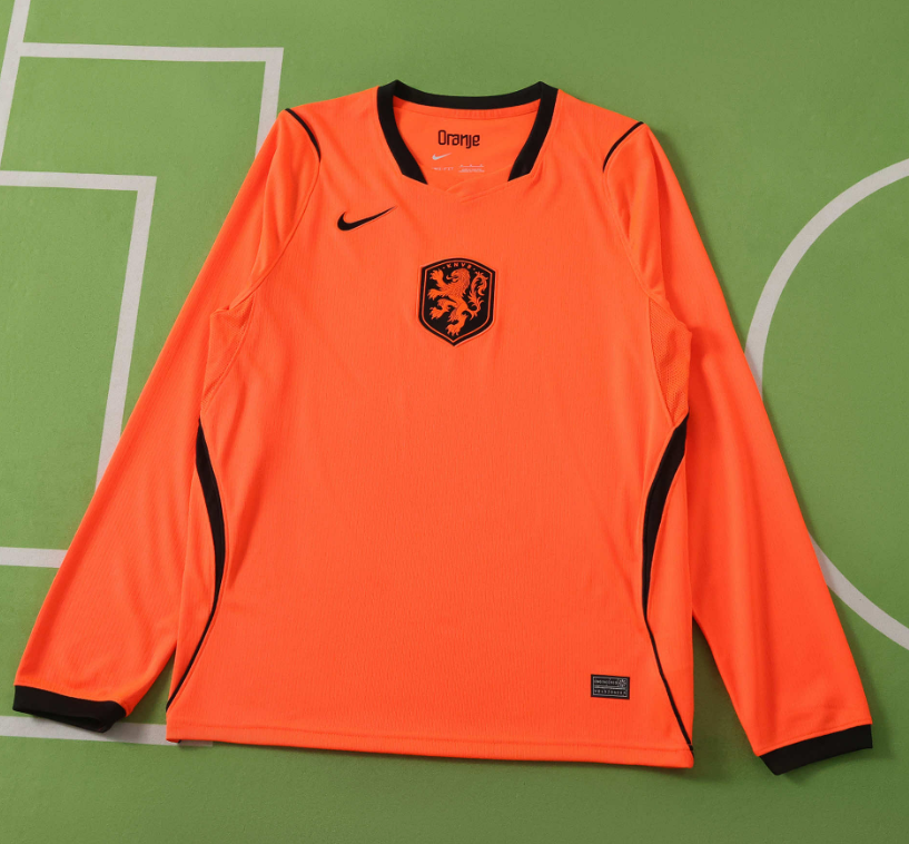 2026 World Cup Netherlands Home  Jersey fan version long sleeves