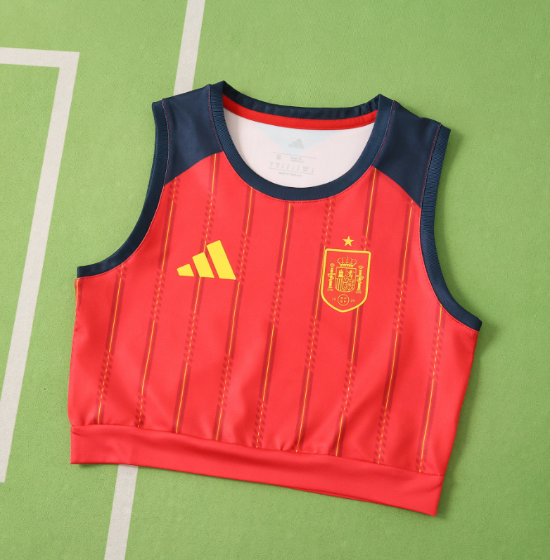 2026 World cup Spain home  women Cropped Jersey VEST