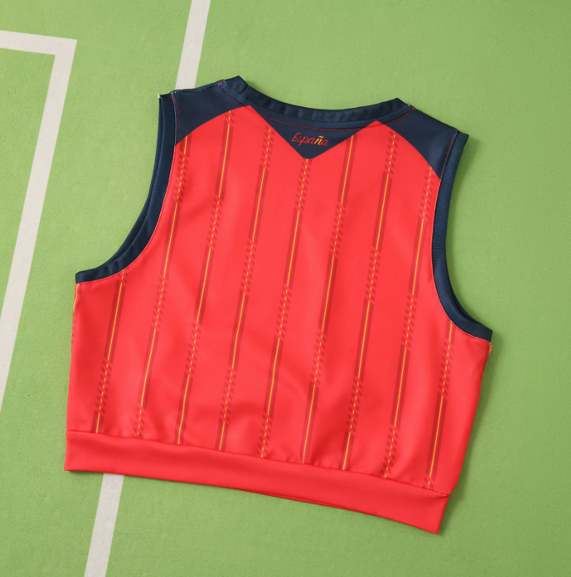 2026 World cup Spain home  women Cropped Jersey VEST