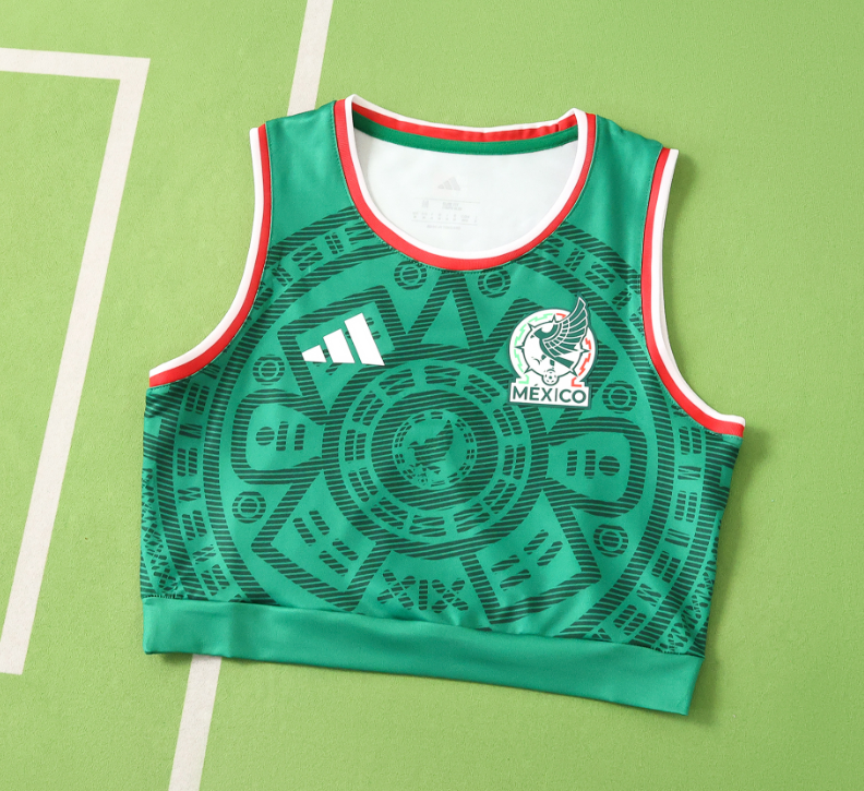2026 World cup Mexico home  women Cropped Jersey VEST