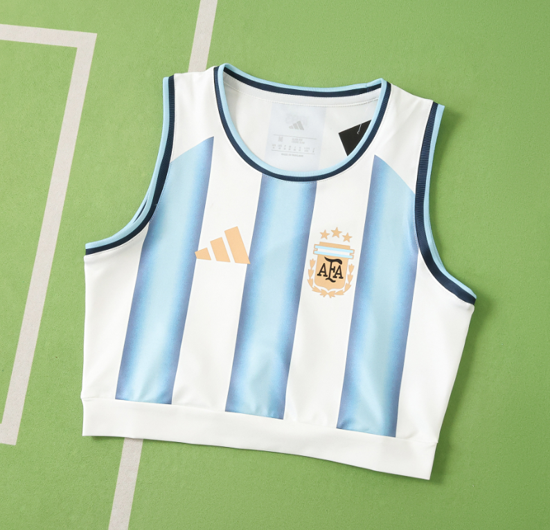 2026 World cup Argentina home  women Cropped Jersey VEST