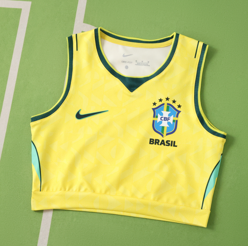 2026 World cup Brazil home  women Cropped Jersey VEST