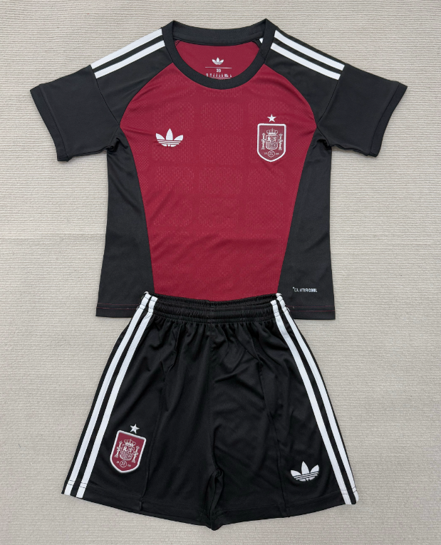 2026 World Cup  Spain GK Kids  kits red &black
