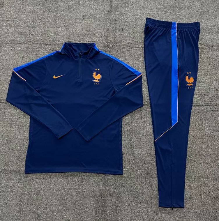 2026 World cup france adult  kids  tracksuit  training suit long sleeves blue
