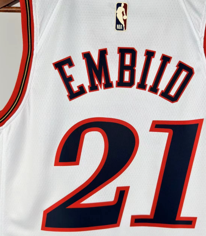 2026 NBA Philadelphia 76ers  Retro white #21 Embiid