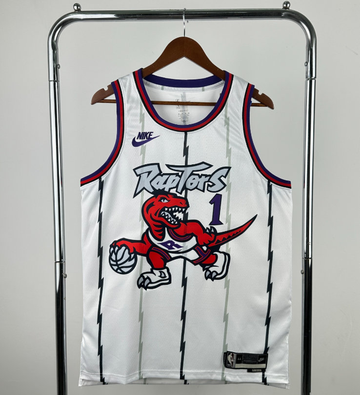 2026 NBA Toronto Raptors  retro  white   McGrady 1#
