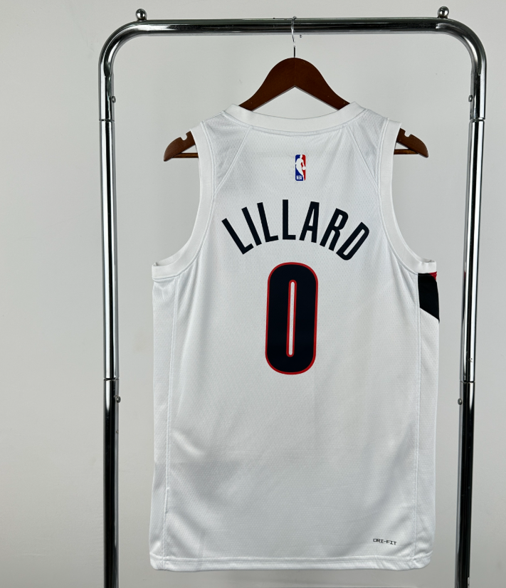 2026 NBA Portland Trail Blazers White LILLARD  0#