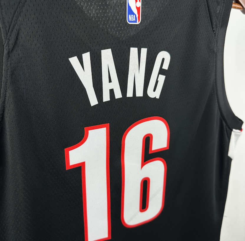 2026 NBA Portland Trail Blazers away  black  YANG 16#