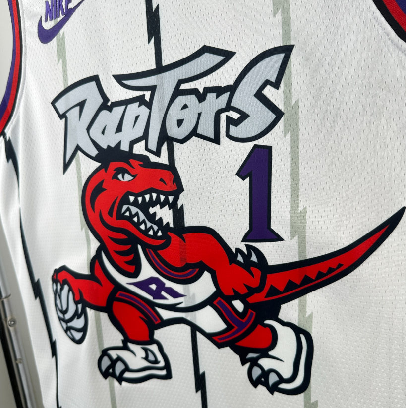 2026 NBA Toronto Raptors  retro  white   McGrady 1#