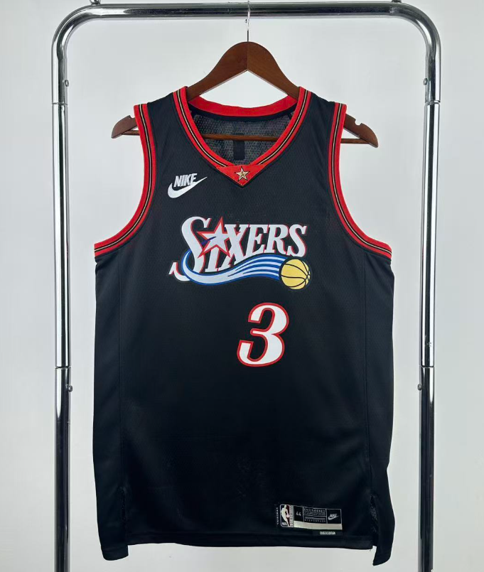 2026 NBA  Philadelphia 76ers  retro black  IVERSON 3 #