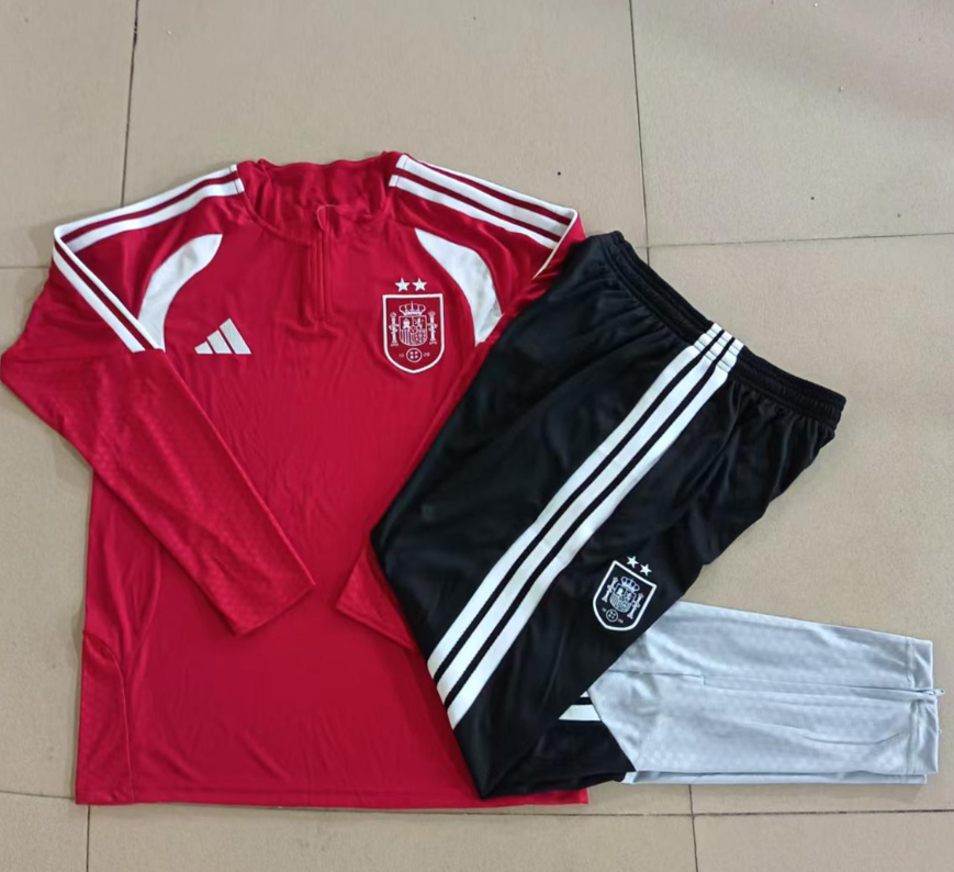 2026  World cup  Two-star  Spain adult  kids  tracksuit  training suit long sleeves B26093#