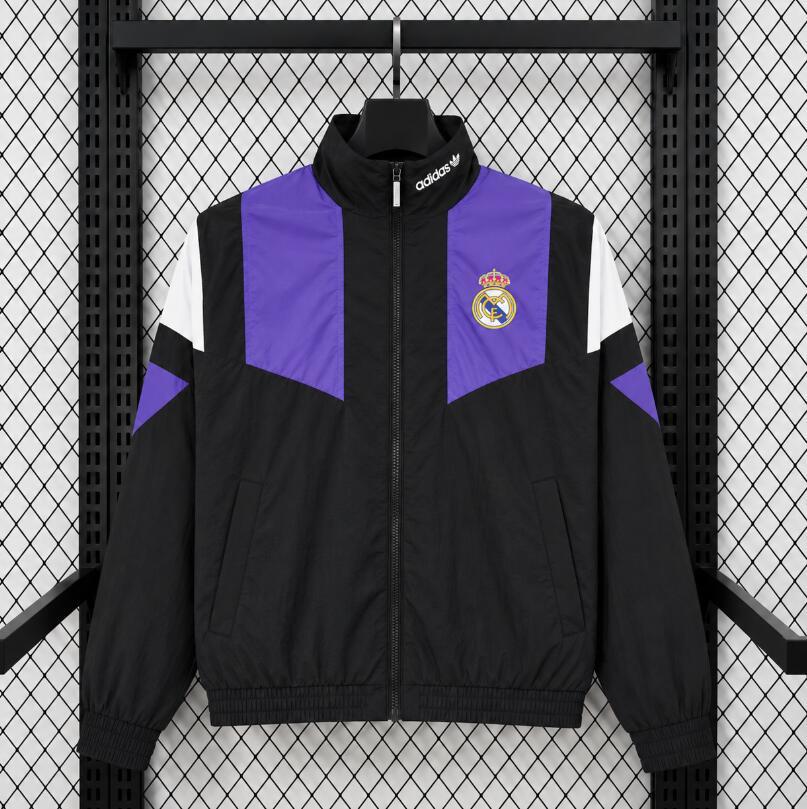 2026 2027 Real Madrid windbreaker black  jacket soccer jersey