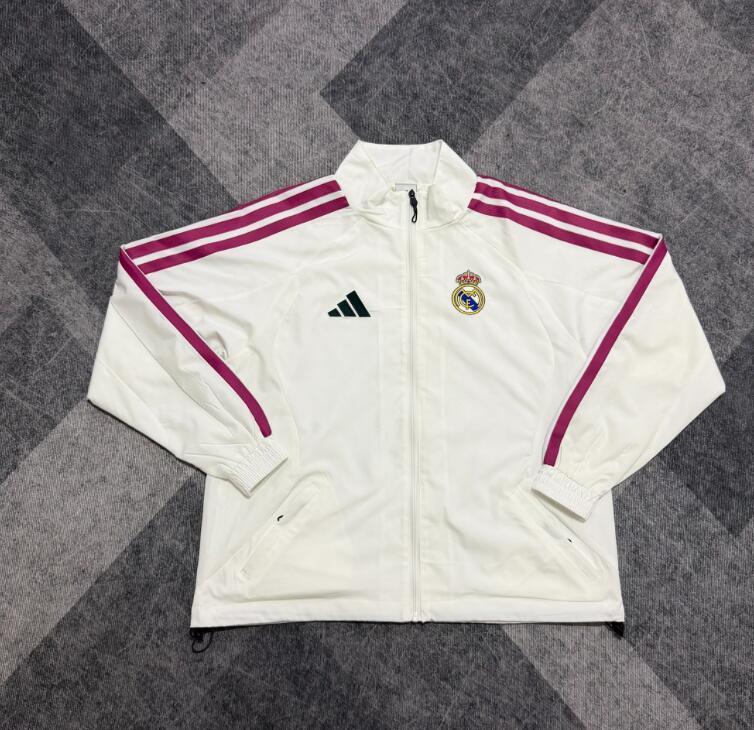 2026 2027 Real Madrid windbreaker whitejacket soccer jersey