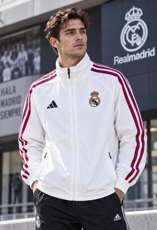 2026 2027 Real Madrid windbreaker whitejacket soccer jersey