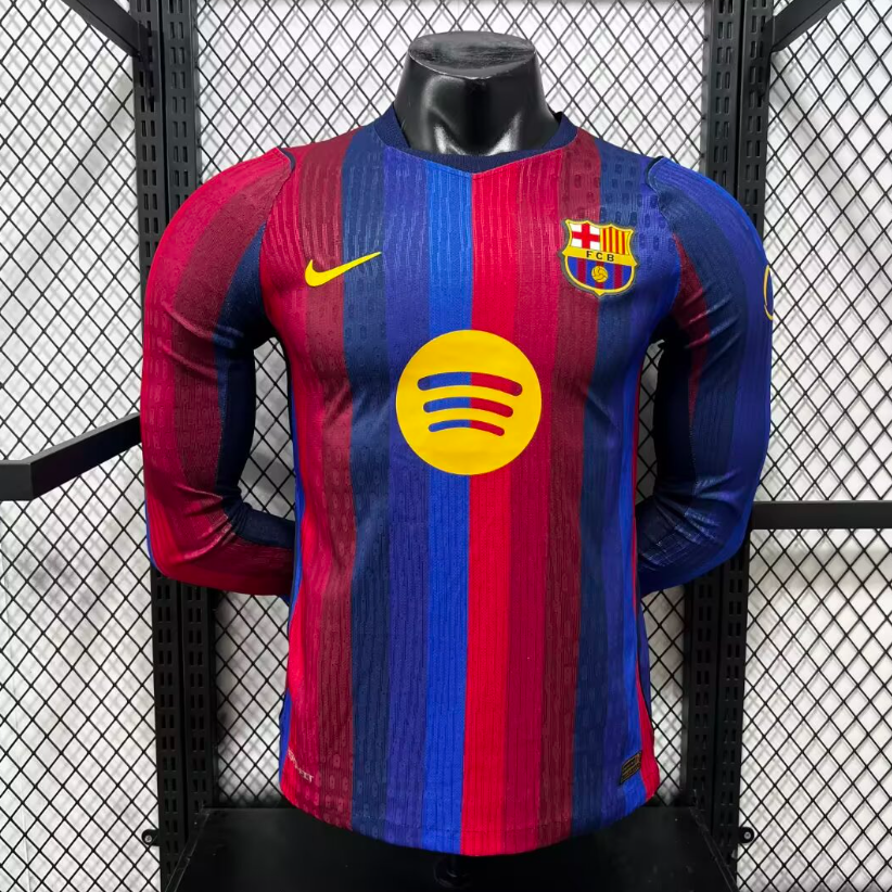 2026 2027 Barcelona Home Jersey Player Version  Long sleeves
