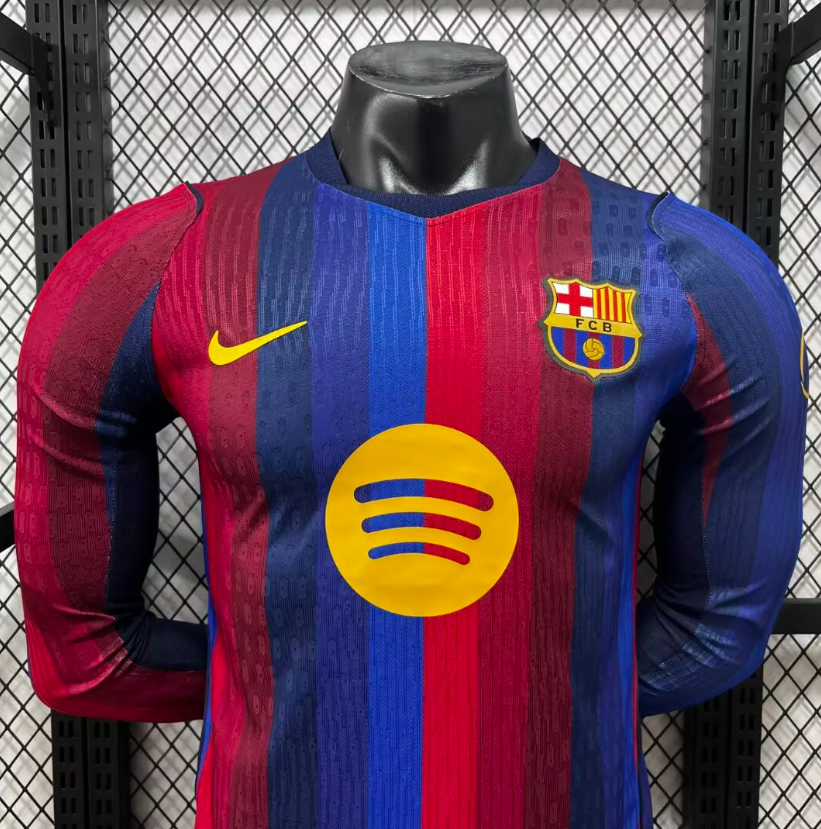 2026 2027 Barcelona Home Jersey Player Version  Long sleeves