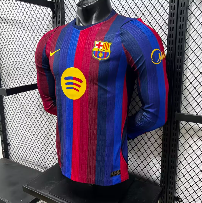 2026 2027 Barcelona Home Jersey Player Version  Long sleeves