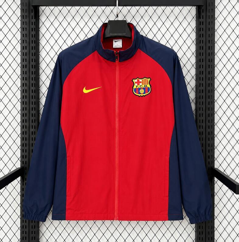 1998 Barcelona windbreaker red  jacket soccer jersey