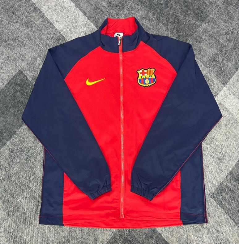 1998 Barcelona windbreaker red  jacket soccer jersey