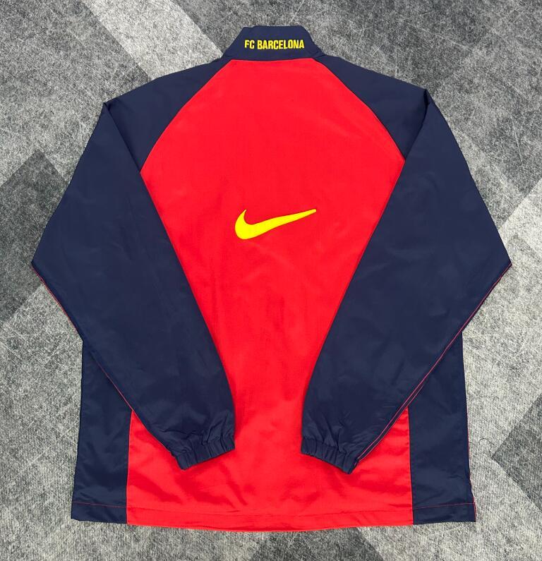 1998 Barcelona windbreaker red  jacket soccer jersey