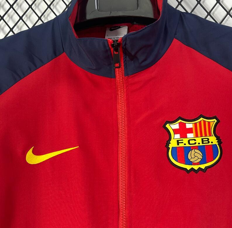 1998 Barcelona windbreaker red  jacket soccer jersey