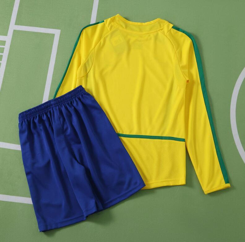 2002  Brazil home retro Long sleeves Kids kit