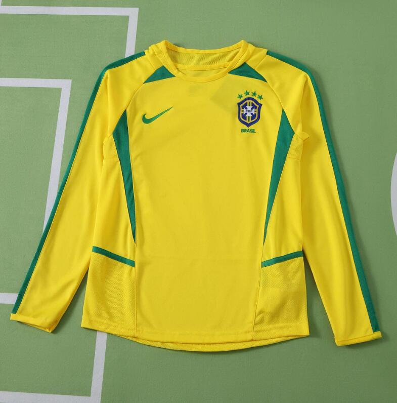 2002  Brazil home retro Long sleeves Kids kit