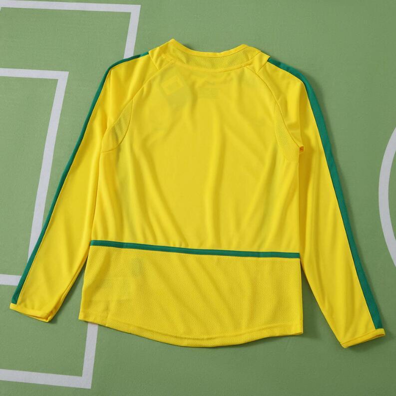 2002  Brazil home retro Long sleeves Kids kit