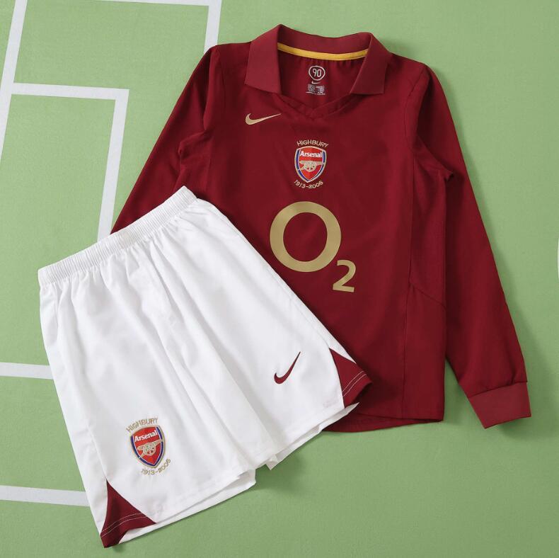2005 2006 Arsenal F.C. home retro Long sleeves Kids kit