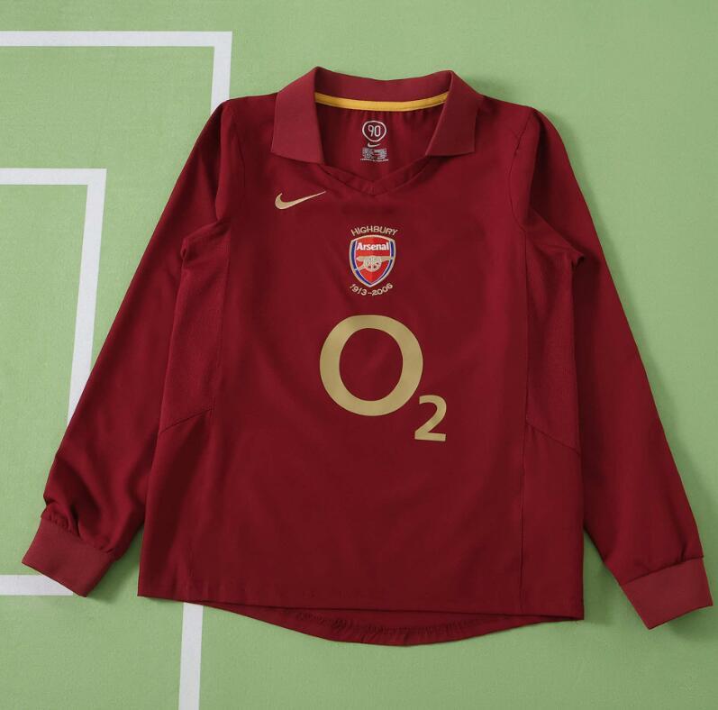 2005 2006 Arsenal F.C. home retro Long sleeves Kids kit