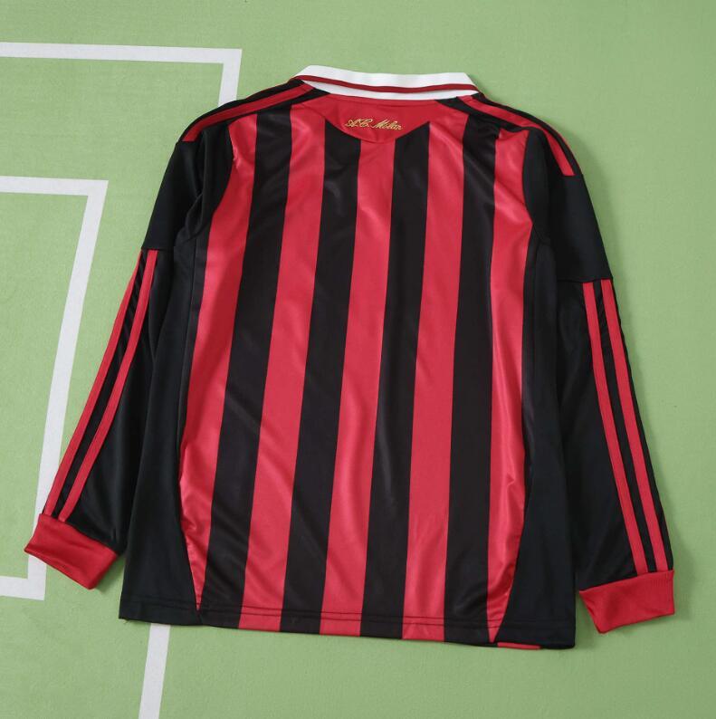 2009 2010 A.C. Milan home retro Long sleeves Kids kit