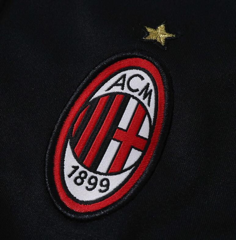 2009 2010 A.C. Milan home retro Long sleeves Kids kit