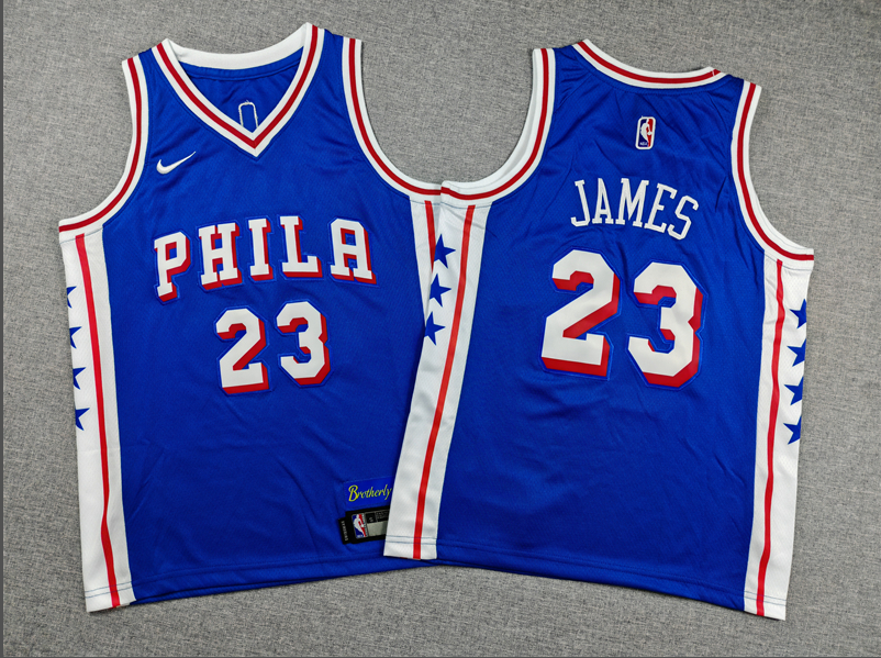 2026 KIDS  NBA  Philadelphia 76ers  retro black  James 23#