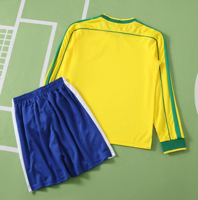 1998 Brazil  home retro Long sleeves Kids kit