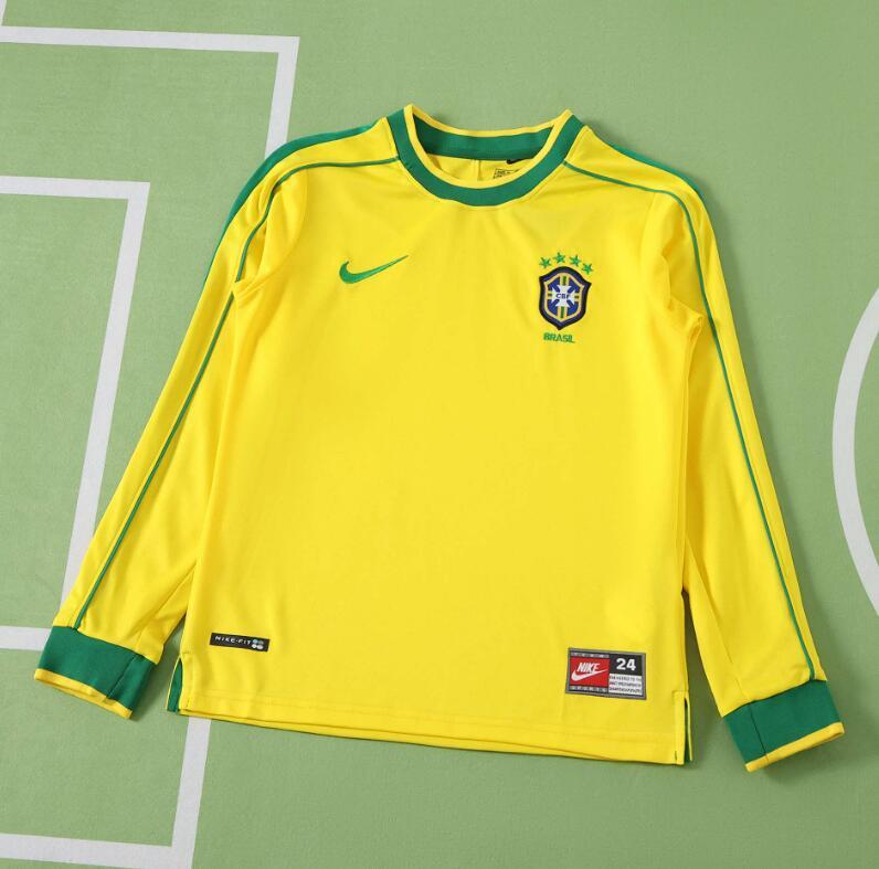 1998 Brazil  home retro Long sleeves Kids kit