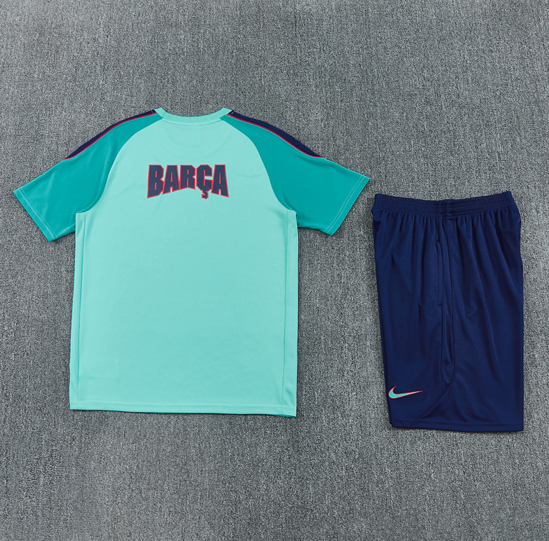 2026 2027 Barcelona  adult and  kids  tracksuit  training suit  short  sleeves set