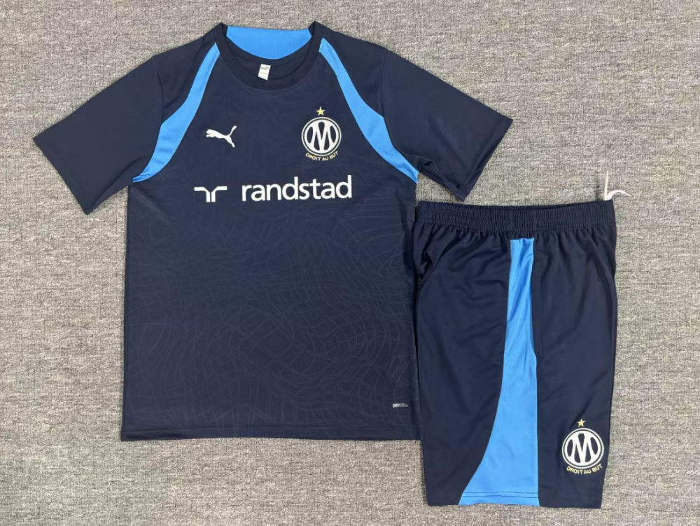 2026 2027 Marseille   adult and  kids  tracksuit  training suit  short  sleeves set