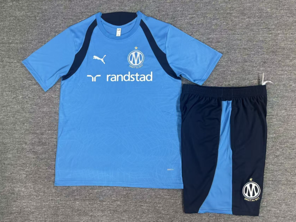 2026 2027 Marseille   adult and  kids  tracksuit  training suit  short  sleeves set