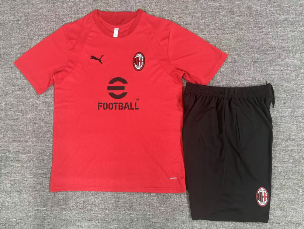 2026 2027 AC Milan adult and  kids  tracksuit  training suit  short  sleeves set