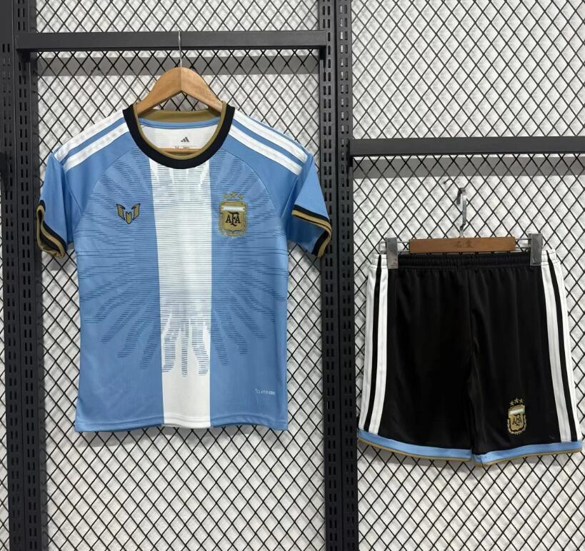 2026 2027  Argentina MESSI top thai best quality soccer Jersey kids kits sets