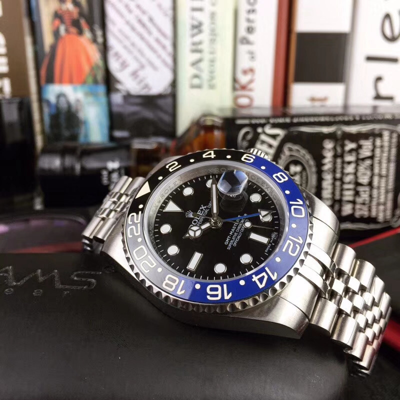 Men's Automatic Mechanical Watch 904L Stainless Steel Sapphire Glass 40mm-RLX27-GMT